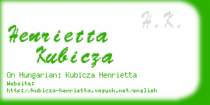 henrietta kubicza business card